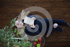 Young girl at home relaxing