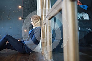 Young girl at home relaxing