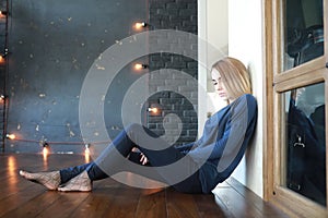 Young girl at home relaxing