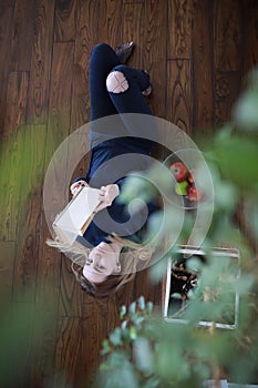 Young girl at home relaxing