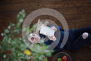 Young girl at home relaxing