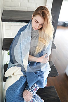 Young girl at home relaxing