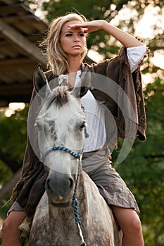 Young girl on horse