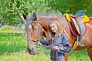 Young girl with a horse