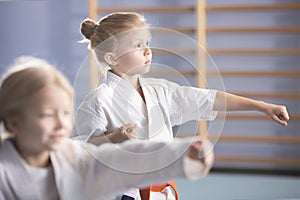 Girl during karate class photo