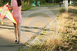 Young girl with a kite