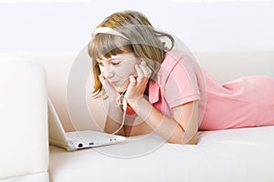 Young girl with laptop