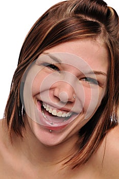 Young girl laughing