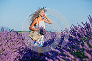 Young girl in the lavander fields