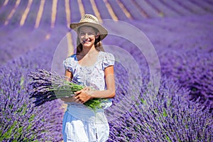 Young girl in the lavander fields