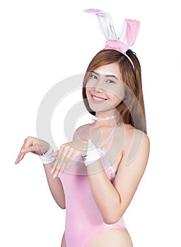 young girl in lingerie or bunny girl
