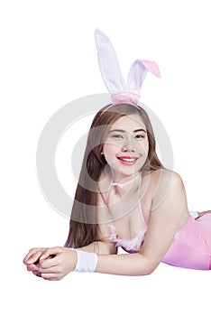 young girl in lingerie or bunny girl