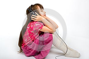 Young Girl Listening To Music
