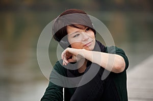 Young girl listening to the music