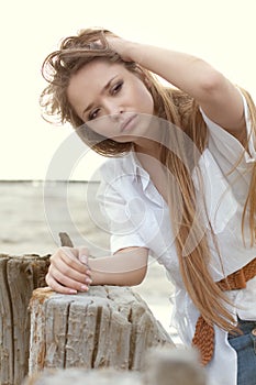 young girl with long hair