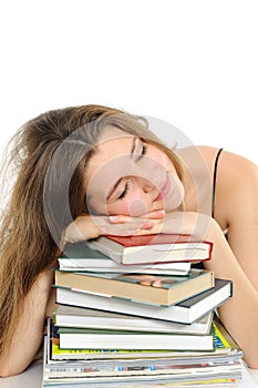 The young girl with long hair and the book