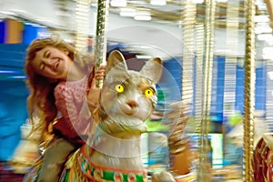 Young Girl on Merry-go-round