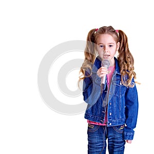 Young girl with microphone