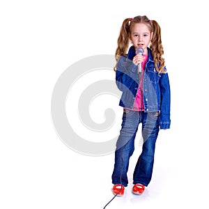 Young girl with microphone