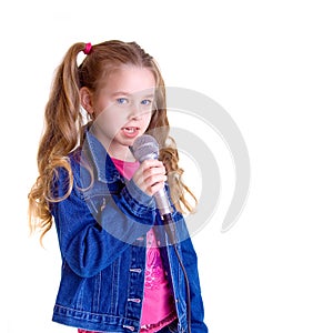 Young girl with microphone