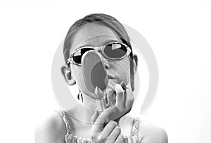 Young girl and mirror