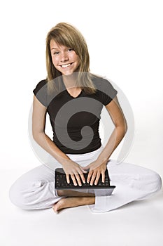 Young girl with netbook