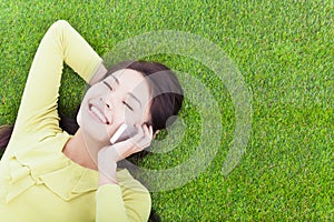 Young girl outside communication with mobile phone