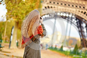 Young girl in Paris on a fall day