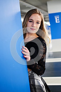 Young girl in parking lot