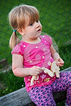 Young girl on picnic