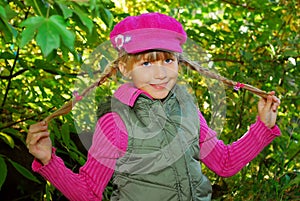 Young girl with plaits