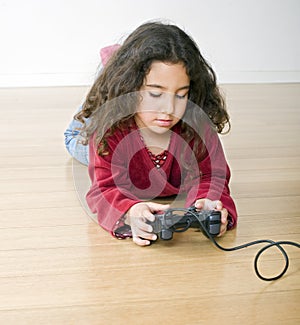 Young girl playstation photo