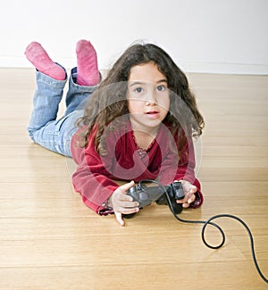 Young girl playstation photo