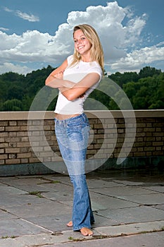 A young girl posing