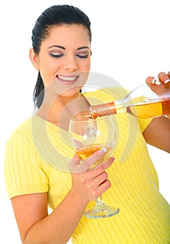 Young Girl Pouring Wine