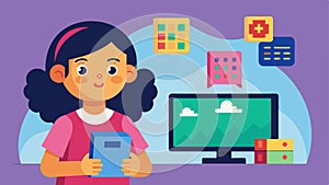 A young girl proudly shows her parents the video game she designed and coded entirely on her own using a blockbased