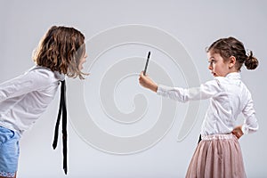 Young girl reacting with shock or amazement