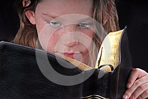 Young Girl Reading Bible