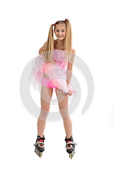 Young girl on roller blades