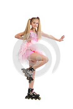 Young girl on roller blades