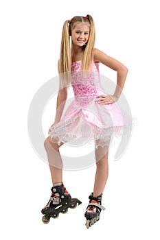 Young girl on roller blades photo