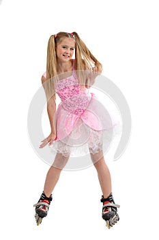 Young girl on roller blades