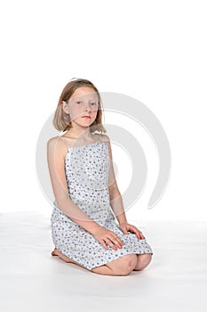 Young girl with sad expression