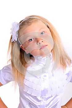 Young girl in school uniform photo