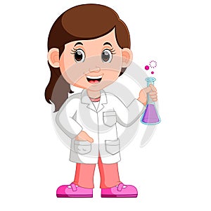 Young girl scientist photo