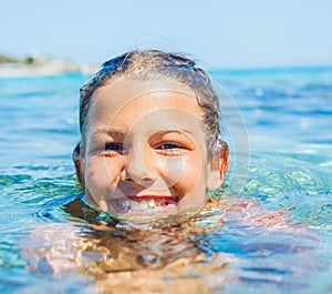 Young girl in the sea