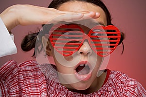 Young girl with shutter shades