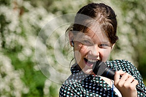 Young girl singing