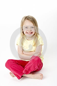 Young Girl Sitting In Studio