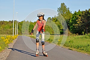 Young girl skating